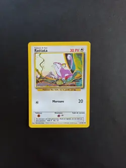Carte Pokemon Rattata 61/102 - Commune Set de Base - FR - Tres bon etat - Image 1