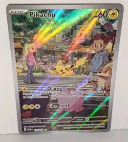 Pokemon TCG S&V 151 Pikachu Card 173/165 Illustration Rare Near Mint Full Art - Image 1