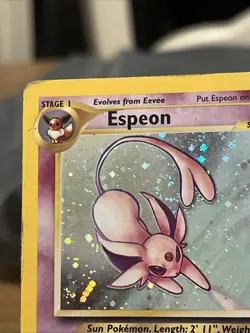Pokemon Espeon TCG 1/75 Neo Discovery Holo Card Unlimited with SWIRL - Image 3