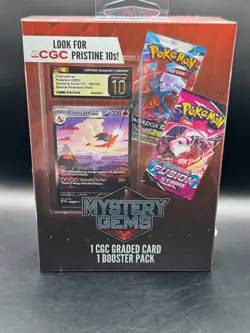 Pokemon 2025 Mystery Gems 1 CGC Graded Card & 1 TCG Booster Pack New Sealed Box - Image 1