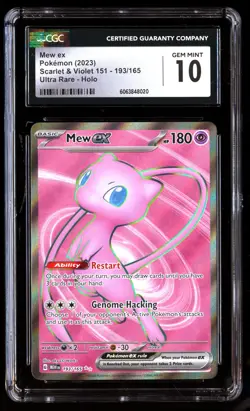 CGC 10 Mew EX 193/165 Pokemon Scarlet & Violet 151 2023 English - Image 1