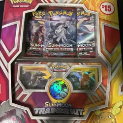 Pokemon Sun & Moon Trainer Kit Promo Box *RARE*+ 3Pks Crimson Invasion - Image 1