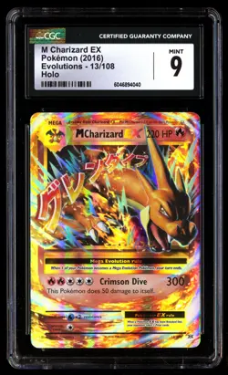 CGC 9 M Charizard EX 13/108 Pokemon Evolutions 2016 English - Image 1