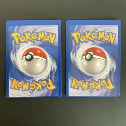 2x Base Set Miscut Error Misprint Pokemon Cards Vintage Same Sheet uncut WOTC - Image 2