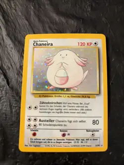 Chansey German Chaneira 3/102 Pokemon Base Set Holo Rare Card LP - Image 1