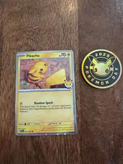 Pikachu 051 /162 Stamped 2026 Pokemon Day 30 Promo TCG With Coin - Image 1