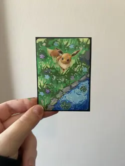 Eevee Altered Pokemon Pokemon Card TCG Hand Painted Print Custom Art - Image 1