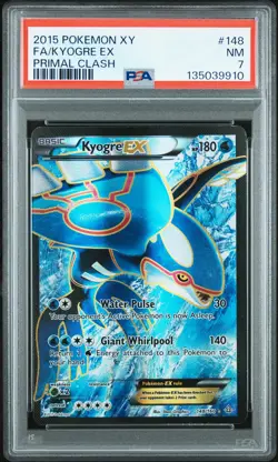 2015 POKEMON XY PRIMAL CLASH #148 FULL ART/KYOGRE EX PSA 7 - Image 1