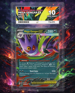 Mega Gengar Ex #56 Phantasmal Flames | ACE Grading 10 GEM MINT | Pokemon Card - Image 1