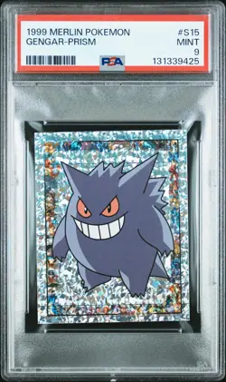 PSA 9 MINT 1999 MERLIN POKEMON #S15 GENGAR-PRISM - Image 1