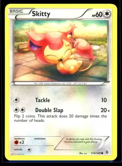 2012 Black & White - Boundaries Crossed Skitty #113 Non Holo Pokemon Card - Image 1
