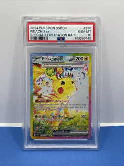 2024 POKEMON SSP EN-SURGING SPARKS SPECIAL ILLUSTRATION RARE PIKACHU EX PSA 10 - Image 1