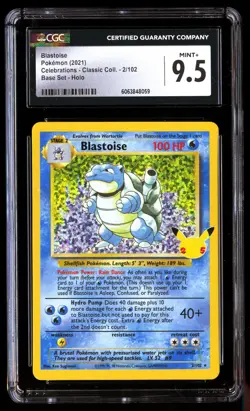 CGC 9.5 Blastoise 2/102 Pokemon Celebrations Classic . 2021 English - Image 1