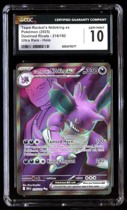 CGC 10 Team Rocket's Nidoking EX 216/182 Pokemon Destined Rivals 2025 English - Image 1