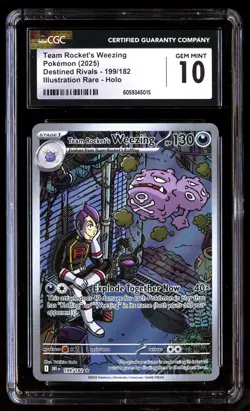 CGC 10 Team Rocket's Weezing 199/182 Pokemon Destined Rivals 2025 English - Image 1