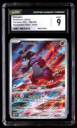 CGC 9 Groudon 199/182 Pokemon Paradox Rift 2023 English - Image 1