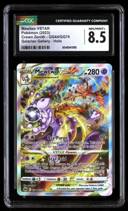 CGC 8.5 Mewtwo Vstar GG44/GG70 Pokemon Crown Zenith 2023 English - Image 1