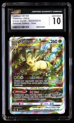 CGC 10 Leafeon Vstar GG35/GG70 Pokemon Crown Zenith 2023 English - Image 1