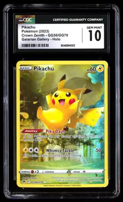 CGC 10 Pikachu GG30/GG70 Pokemon Crown Zenith 2023 English - Image 1