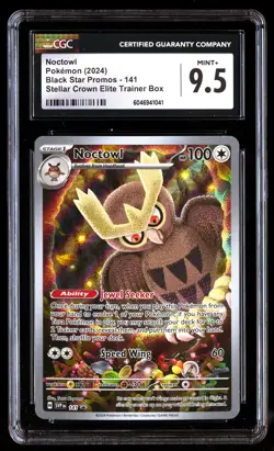 CGC 9.5 Noctowl 141 Pokemon Black Star Promos 2024 English - Image 1