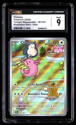 CGC 9 Chansey 187/167 Pokemon Twilight Masquerade 2024 English - Image 1