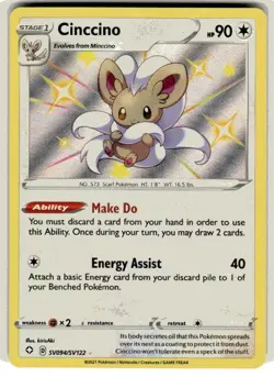 Cinccino SV094/SV122 Shiny Holo Rare Pokemon TCG Shining Fates: Shiny Vault NM - Image 1