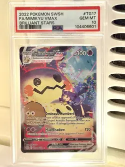 Pokemon 2022 Mimikyu VMAX TG17 Brilliant Stars PSA 10 - Image 1