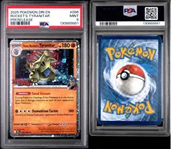 2025 POKEMON DRI EN-DESTINED RIVALS PRERELEASE TEAM ROCKET'S TYRANITAR PSA 9 - Image 3
