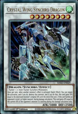 Crystal Wing Synchro Dragon - Ultimate Rare 1st Edition RA02-EN029 - LP - YuGiOh - Image 1