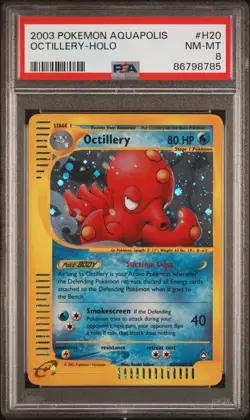 Octillery PSA 8 Aquapolis Pokemon English Card H20/H32 Holo 2003 E Series - Image 1