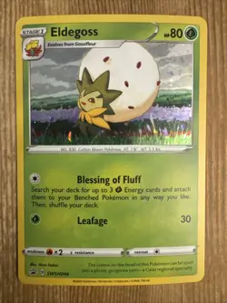 Eldegoss SWSH046 Holo Black Star Champions Path Promo Pokemon NM SWIRL - Image 1