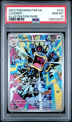 Loudred Illustration Rare 212/182 Pokemon PAR EN Paradox Rift PSA 10 GEM MT - Image 1