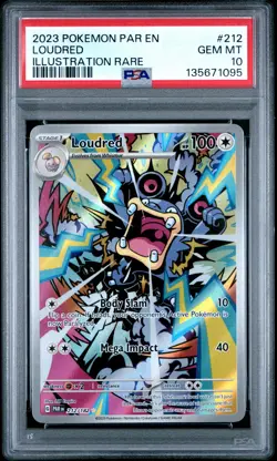 2023 POKEMON PAR EN-PARADOX RIFT ILLUSTRATION RARE #212 LOUDRED PSA 10 - Image 1