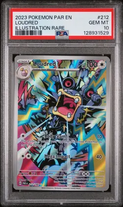 2023 POKEMON PAR EN-PARADOX RIFT ILLUSTRATION RARE #212 LOUDRED PSA 10 - Image 1