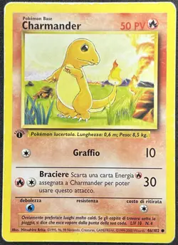 POKEMON~CHARMANDER~46/102~SET BASE~1A EDIZIONE~ITALIANO~PR - Image 1