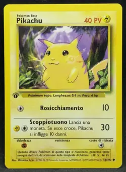 POKEMON~PIKACHU~58/102~SET BASE~1A EDIZIONE~ITALIANO~NM- - Image 1