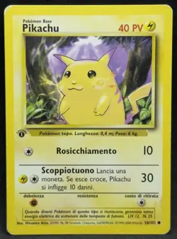 POKEMON~PIKACHU~58/102~SET BASE~1A EDIZIONE~ITALIANO~LP- - Image 1