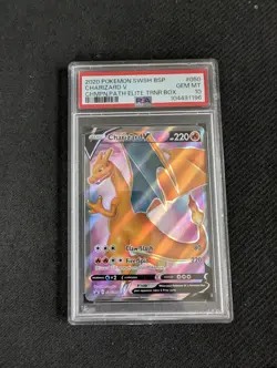 Pokemon TCG SWSH050 Charizard v Black Star Promo PSA 10 - Image 1