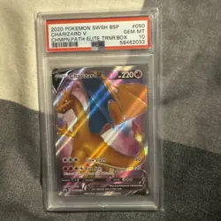 Pokemon TCG SWSH050 Charizard v Black Star Promo PSA 10 - Image 1