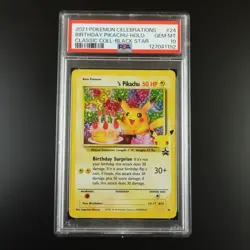 PSA 10 Birthday Pikachu 24 Pokemon Celebrations Holo Graded Card - Image 1