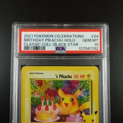PSA 10 Birthday Pikachu 24 Pokemon Celebrations Holo Graded Card - Image 2