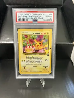 Pokemon Card PSA 10 Birthday Pikachu 24 25th Celebrations Classic Holo 2021 - Image 1