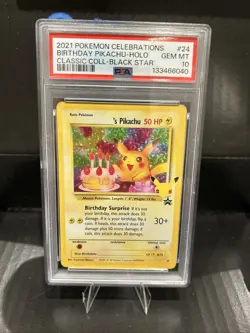 Pokemon Card PSA 10 Birthday Pikachu 24 25th Celebrations Classic Holo 2021 #2 - Image 1