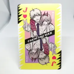 J Power & Denji Heart Chainsaw Man PLAYNG CARDS TATSUKI FUJIMOTO JUMP MAGAZINE - Image 1