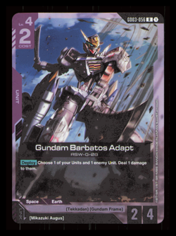 Gundam Barbatos AdaptGundam Card Game . Steel Requiem Rare . GD03-056 NM - Image 1