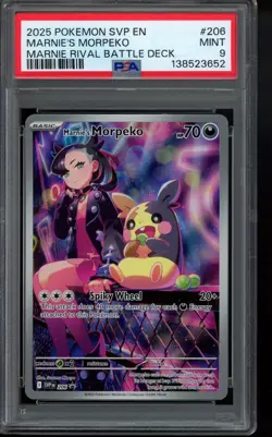PSA 9 - 2025 Marnie’s Morpeko 206 Sv: Scarlet & Violet Promo Cards Holo - Image 1