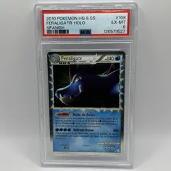 Pokemon Feraligatr Prime Heart Gold Soul Silver 2010 SPANISH PSA 6 - Image 1