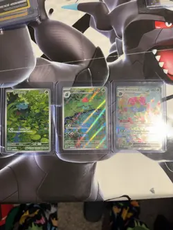 Pokemon TCG 151 Bulbasaur, 151 Ivysaur And 151 Venusaur EX Trio. - Image 1