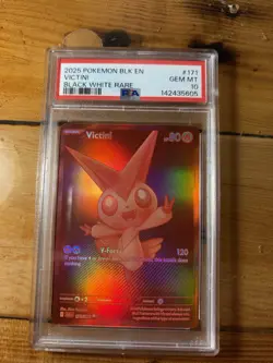 Pokemon 2025 BLK En Red Victini Black White Rare #171 PSA 10 Gem Mint Low Pop - Image 1