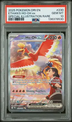 2025 POKEMON DRI EN-SPECIAL ILLUSTRATION RARE #230 ETHAN'S HO-OH EX PSA 10 - Image 1